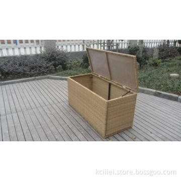 Resin Wicker Storage Box , All Weather Plastic Rattan Cushi